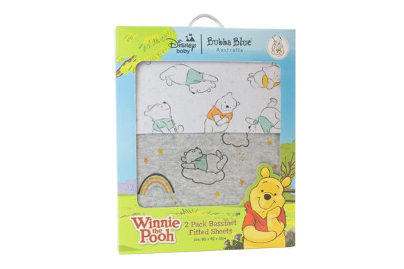 NNEKG Winnie the Pooh Jersey Baby Bassinet Fitted Sheets 2 Pack
