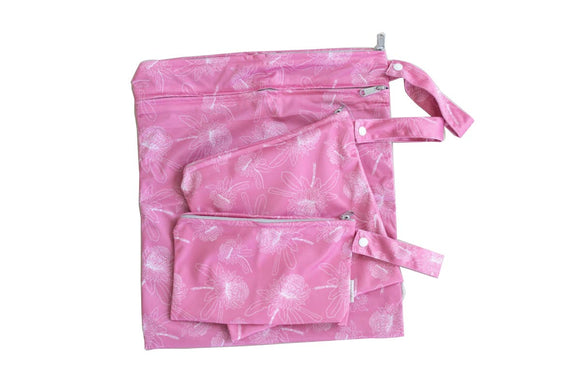 NNEKG Wetbag Trio (Mini Medium Large) Waratah