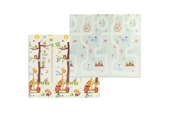 NNEKG Bubbli Baby Foldable Reversible Play Mat with Carry Bag (Ocean Giraffe)