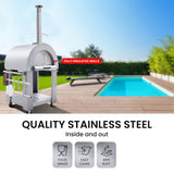 NNEMB Stainless Steel Outdoor Wood Fired Pizza Oven