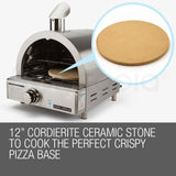 NNEMB Portable Pizza Oven BBQ Camping LPG Gas Benchtop Stainless Steel