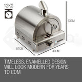 NNEMB Portable Pizza Oven BBQ Camping LPG Gas Benchtop Stainless Steel