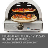 NNEMB Portable Pizza Oven BBQ Camping LPG Gas Benchtop Stainless Steel