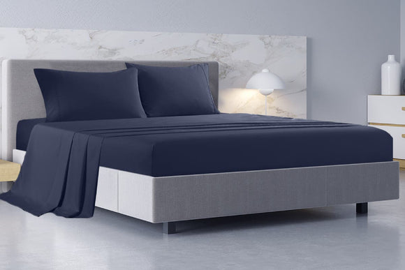 NNEKG Royal Comfort Balmain 1000TC Bamboo Cotton Sheet Set (King Royal Blue)