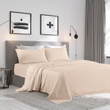 NNEKG Royal Comfort 1200TC 100% Cotton Stripe Bed Sheet Set (Queen Pale Pink)