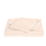 NNEKG Royal Comfort 1200TC 100% Cotton Stripe Bed Sheet Set (Queen Pale Pink)