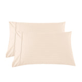 NNEKG Royal Comfort 1200TC 100% Cotton Stripe Bed Sheet Set (King Pale Pink)