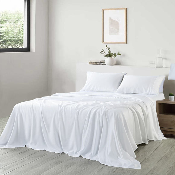 NNEKG Royal Comfort 600TC Eucalyptus Sheet Set (Queen White)