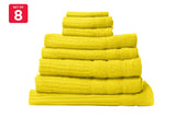 NNEKG Royal Comfort Set of 8 600GSM Eden Egyptian Cotton Towels (Yellow)