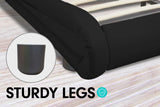 NNEDPE King Size Faux Leather Storage Curved Bed Frame - Black