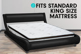 NNEDPE King Size Faux Leather Storage Curved Bed Frame - Black