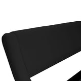 NNEDPE Queen Size Faux Leather Storage Curved Bed Frame - Black