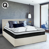NNEDPE Queen Fabric Gas Lift Bed Frame with Headboard - Beige