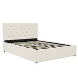 NNEDPE Queen Fabric Gas Lift Bed Frame with Headboard - Beige