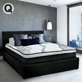 NNEDPE Queen Fabric Gas Lift Bed Frame with Headboard - Black