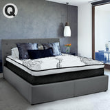 NNEDPE Queen Fabric Gas Lift Bed Frame with Headboard - Dark Grey