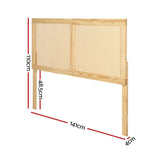 NNEDSZ Rattan Bed Frame Double Size Bed Head Headboard Bedhead Base RIBO Pine