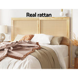 NNEDSZ Rattan Bed Frame Double Size Bed Head Headboard Bedhead Base RIBO Pine