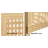 NNEDSZ Rattan Bed Frame Double Size Bed Head Headboard Bedhead Base RIBO Pine