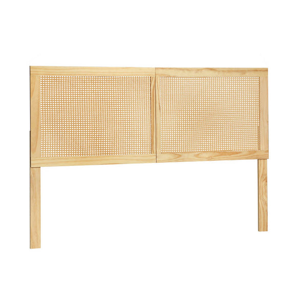 NNEDSZ Rattan Bed Frame Queen Size Bed Head Headboard Bedhead Base RIBO Pine