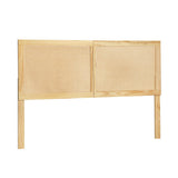NNEDSZ Rattan Bed Frame Queen Size Bed Head Headboard Bedhead Base RIBO Pine