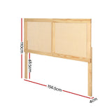 NNEDSZ Rattan Bed Frame Queen Size Bed Head Headboard Bedhead Base RIBO Pine