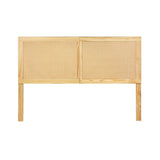 NNEDSZ Rattan Bed Frame Queen Size Bed Head Headboard Bedhead Base RIBO Pine
