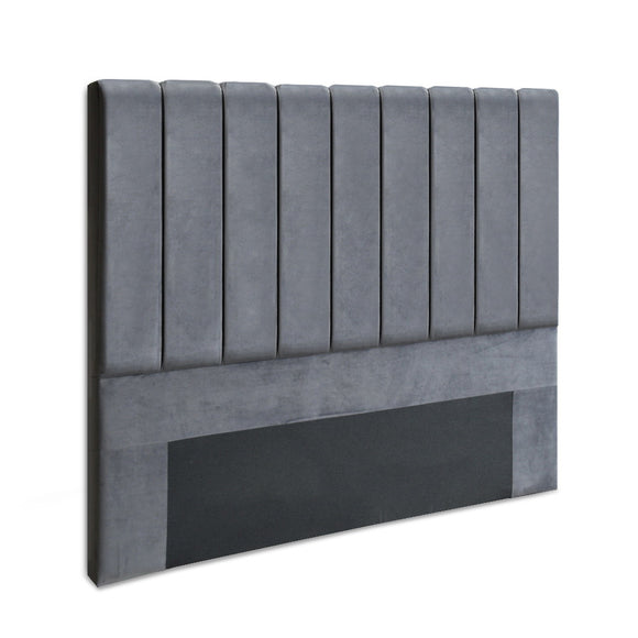 NNEDSZ Double Size Bed Head Headboard Bedhead Bed Frame Base VELA Grey Fabric