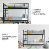 NNEMB 2in1 King Single Metal Bunk Bed Frame-with Modular Design-Dark Matte Grey