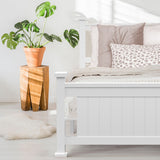NNEMB King Single Wooden Timber Bed Frame-White