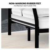 NNEMB Metal Single over Double Bunk Bed Frame-Dark Matte Grey