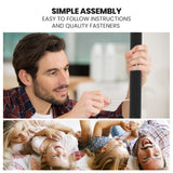 NNEMB Metal Single over Double Bunk Bed Frame-Dark Matte Grey