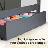 NNEMB Trundle Under Bed Storage Drawers-2 Pieces-Grey