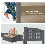 NNEMB Single Bunk Bed Frame Solid Pine Wood Timber-Modular Design-Grey