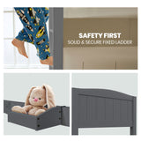 NNEMB Bunk Bed Frame-Solid Pine 2-in-1 Modular Design Convert to 2 Single Beds-Grey