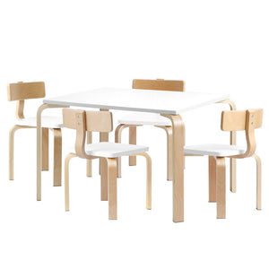 NNEDSZ Nordic Kids Table Chair Set Desk 5PC Activity Dining Study Children Modern