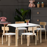 NNEDSZ Nordic Kids Table Chair Set Desk 5PC Activity Dining Study Children Modern