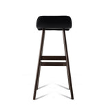 NNEDSZ Set of 2 PU Leather Wood Wave Style Bar Stool - Black