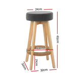 NNEDSZ Set of 2 Bar Stools Wood Swivel Fabric - Grey