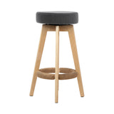 NNEDSZ Set of 2 Bar Stools Wood Swivel Fabric - Grey