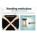 NNEDSZ Set of 2 Bar Stools Wood Swivel Fabric - Grey