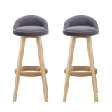 NNEDSZ Set of 2 Fabric Backrest Bar Stools - Grey