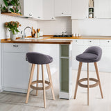 NNEDSZ Set of 2 Fabric Backrest Bar Stools - Grey