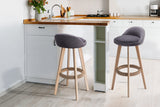 NNEDSZ Set of 2 Fabric Backrest Bar Stools - Grey