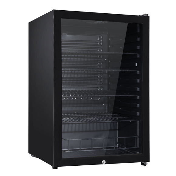 NNEDSZ 115L Bar Fridge Glass Door Mini Freezer Fridges Countertop Beverage Commercial