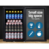 NNEDSZ 115L Bar Fridge Glass Door Mini Freezer Fridges Countertop Beverage Commercial