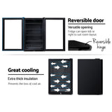 NNEDSZ 115L Bar Fridge Glass Door Mini Freezer Fridges Countertop Beverage Commercial
