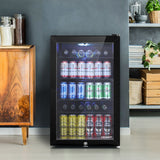 NNEDSZ 115L Bar Fridge Glass Door Mini Freezer Fridges Countertop Beverage Commercial