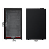NNEDSZ 98L Bar Fridge Glass Door Mini Freezer Fridges Countertop Beverage Commercial