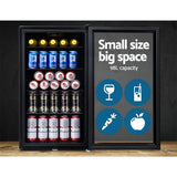 NNEDSZ 98L Bar Fridge Glass Door Mini Freezer Fridges Countertop Beverage Commercial